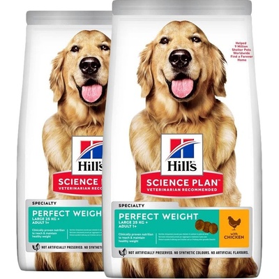 Hill's Hill s Science Plan Perfect Weight за големи възрастни кучета с пиле 2 x 12 кг