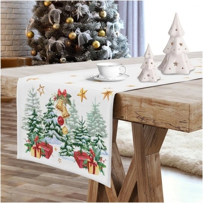 Mondo Vianočný behúň Vianočný stromček MIG939 Biela 40x140cm