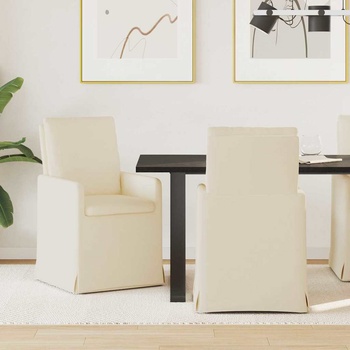 vidaXL Обедени столове 2 pcs Бежово 57 x 67 x 98 см Лен (42017913)