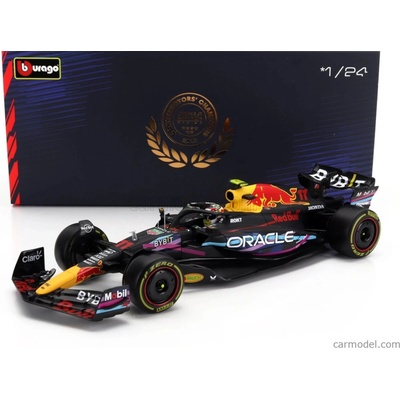 Bburago Red bull F1 Rb19 Team Oracle Red Bull Racing N 11 Miami Gp 2023 Sergio Perez With Pilot And Showcase Matt modrá 1:24
