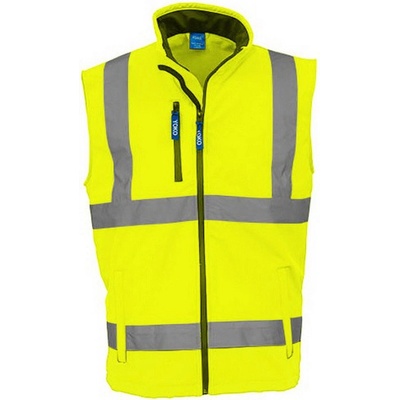 Yoko reflexná softshellová vesta HV006 Hi Vis Yellow