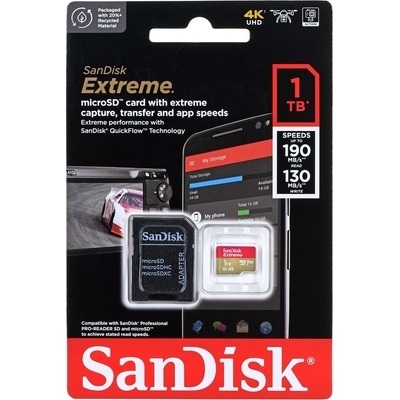 SanDisk Extreme PRO 1TB microSDXC 200R/140W + adaptér SDSQXCD-1T00-GN6MA