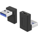 PremiumCord Адаптер, 90 градуса, usb-a - usb-c, m/f, черен kur31-27 (kur31-27)