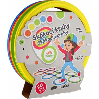 Kruhy skákacie farebné 10ks plast priemer 27cm