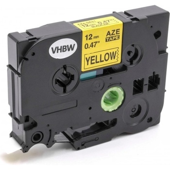 Pro Brother Brother TZe-V631, 12mm x 5, 5m, черен печат / жълт фон, винил, съвместима лента (TZeV631)