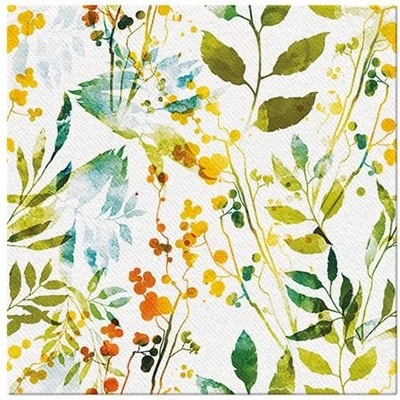 PAW servítky Airland Watercolor leaves 40x40cm