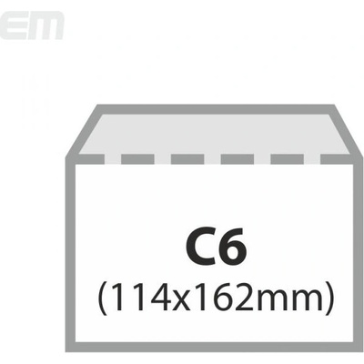 Dopisní obálka C6, bílá 80g, 1000ks, samolepící, vnitřní potisk