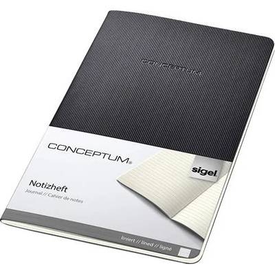 Sigel Тетрадка, ексклузивна, A5, с полета, 32 страници, с меки корици, SIGEL "Conceptum", черна CO863 (CO863)