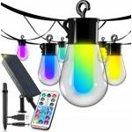 SmartLED LED RGB соларна декоративна гирлянда 15xLED/18 функции USB 6 m IP44 черна (SD0135)