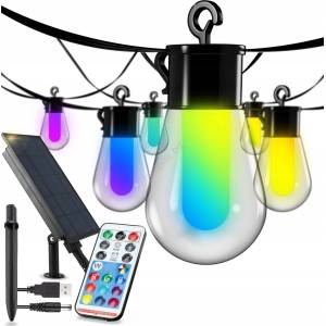 SmartLED LED RGB соларна декоративна гирлянда 15xLED/18 функции USB 6 m IP44 черна (SD0135)