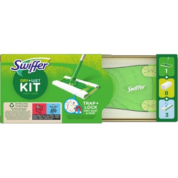 Swiffer KIT set na podlahu 1x tyč 125 cm + mop 26 x 11 cm + 8 x náhradní utěrky na suché + 3 x náhradní utěrky na mokré