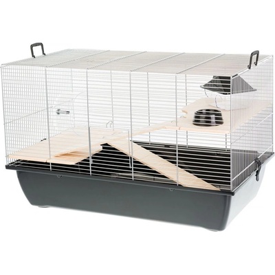 INTER-ZOO Pet Products Клетка за гризачи CHARLIE II Color + Wood 70 x 40 x 44 см ЧЕРНА