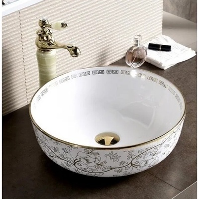 Inter Ceramic Мивка за баня icb 875 golden flower (875 golden flower)