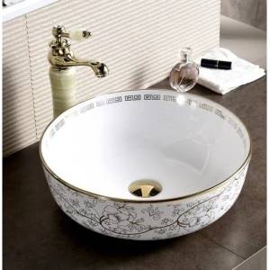 Inter Ceramic Мивка за баня icb 875 golden flower (875 golden flower)