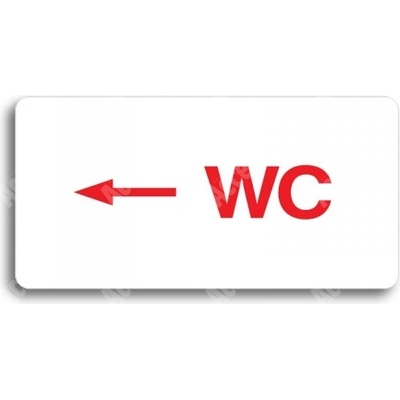 ACCEPT Piktogram WC VLEVO - bílá tabulka - barevný tisk bez rámečku