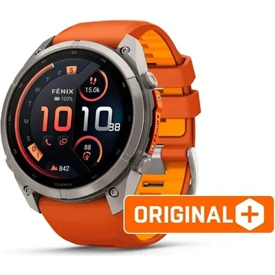 Garmin fenix 9 Pro - inReach, 51mm, AMOLED, Sapphire, Titanium, Autumn Orange/Spark Orange band 010-04337-01