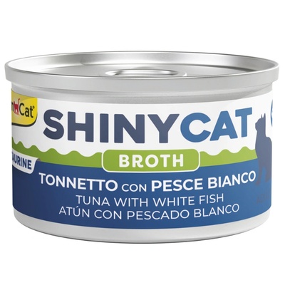 GimCat ShinyCat Tuna with White Fish in Broth парченца риба тон и бяла риба в натурален бульон 70gr