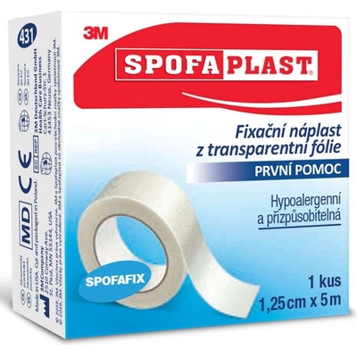 3M Spofaplast 431 fixačná náplasť z transparentnej fólie 1,25 cm x 5 m