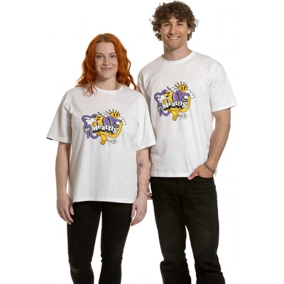 Meatfly unisex tričko Carter 30 Groove White