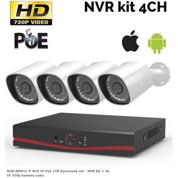 RGB.vision RGB-NKB11-P 4CH IP PoE 1TB - NVR kit + 4x IP 720p kamery sada