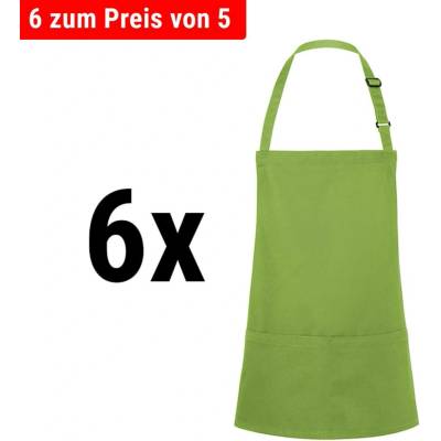 G.Gastro 6 ks Karlowsky Zástěra s laclem krátká Basic limetková D9785560