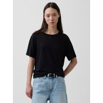 GAP Ленена тениска GAP GAP | Cheren | ЖЕНИ | XXS