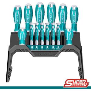 TOTAL Комплект отвертки със стойка TOTAL, SL, PH, Tx, CrV, 14 части (TL THT250614)