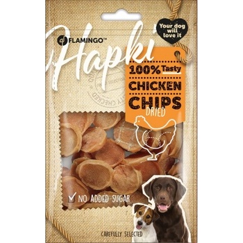 Flamingo Snacks Hapki Chips with chicken - лакомство за куче, хапки пилешки чипс - 85 гр, Белгия - 501466