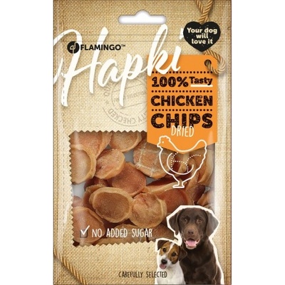 Flamingo Snacks Hapki Chips with chicken - лакомство за куче, хапки пилешки чипс - 85 гр, Белгия - 501466