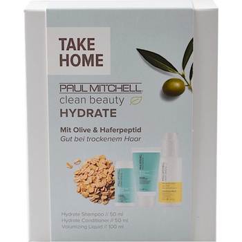 Paul Mitchell Clean Beauty Hydrate Take Home šampon 50 ml + kondicionér 50 ml + stylingové sérum 100 ml dárková sada