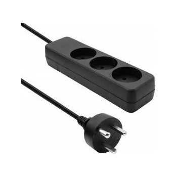 ProXtend Danish Power Strip 3-way 2M EDB Black