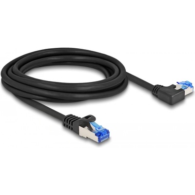 Delock RJ45 мрежов кабел Cat. 6A S/FTP прав / ляво огъване 3 m черен