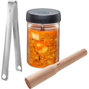 Gefu Купа за мариноване Nativo с щипци и бъркалка 3 части (G-15800)