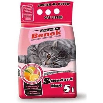 BENEK Super Standard bentonitové stelivo pre mačky s vôňou citrusov 2 x 5 l