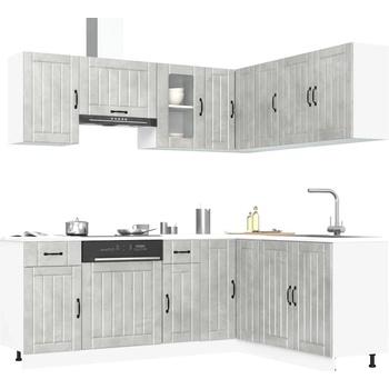 vidaXL Комплект кухненски шкафове от 11 части Lucca, инженерно дърво (3314955)