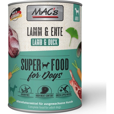 Mac´s Adult jahňacie & kačacie 12 x 800 g