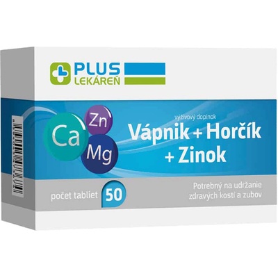 Plus Lékáreň Vápnik + Horčík + Zinok 50 ks