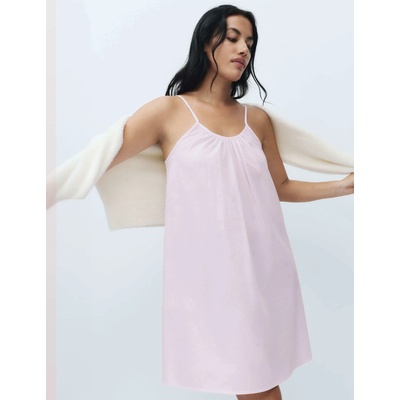 Marks & Spencer Кратка раирана нощница от чист памук Marks & Spencer розов Marks & Spencer | Rozov | ЖЕНИ | 20
