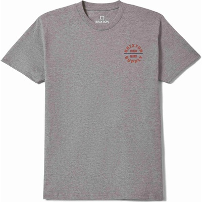 Brixton tričko Oath V S/S Std Heather Grey/Lava Red/Midnight