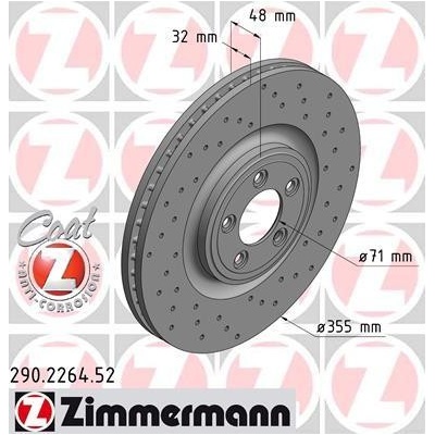 Brzdový kotúč ZIMMERMANN 290.2264.52