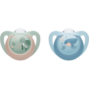 Nuk Силиконови залъгалки NUK First Choice - 6-18 м, 2 броя, костенурка/кит (10176367) - ozone