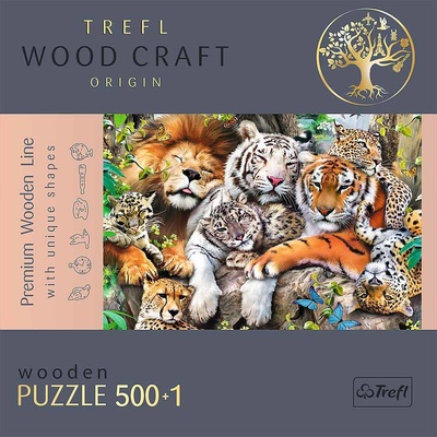 TREFL Wood Craft Origin Divoké kočky v džungli 501 dielov