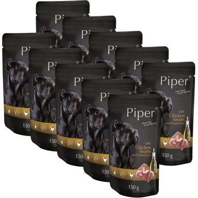 Piper Adult s kuracími srdciami a hnedou ryžou 10 x 150 g