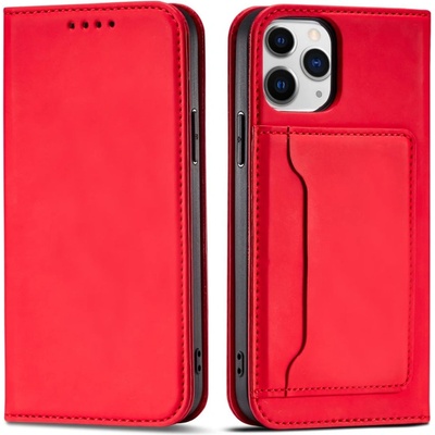 HQWear Калъф с отделение за карти Magnet Card Case за iPhone 12 Pro Max, червен (9145576250853)