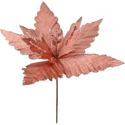 Clayre & Eef Růžová dekorace květina vánoční hvězda Poinsettia - Ø 46*52 cm - Clayre & Eef