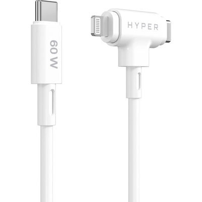 Hyper HY-HJ4002WHGL Silicone 240W, USB-C / USB-C, 2m, bílý