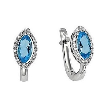 Blink-Blink Elegantné diamantové náušnice s Topásom 3354BTG