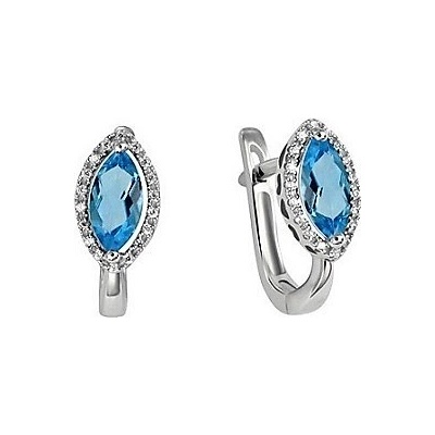 Blink-Blink Elegantné diamantové náušnice s Topásom 3354BTG