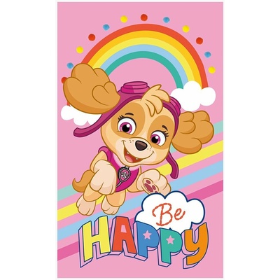 Carbotex Dievčenský uterák Labková patrola Paw Patrol motív Be Happy 30 x 50 cm