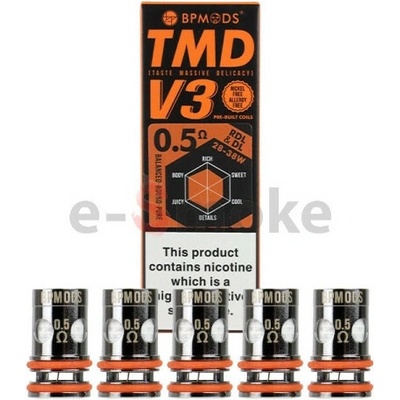 BP Mods TMD Mesh V3 žhaviaca hlava 0,5 ohm 5-PACK